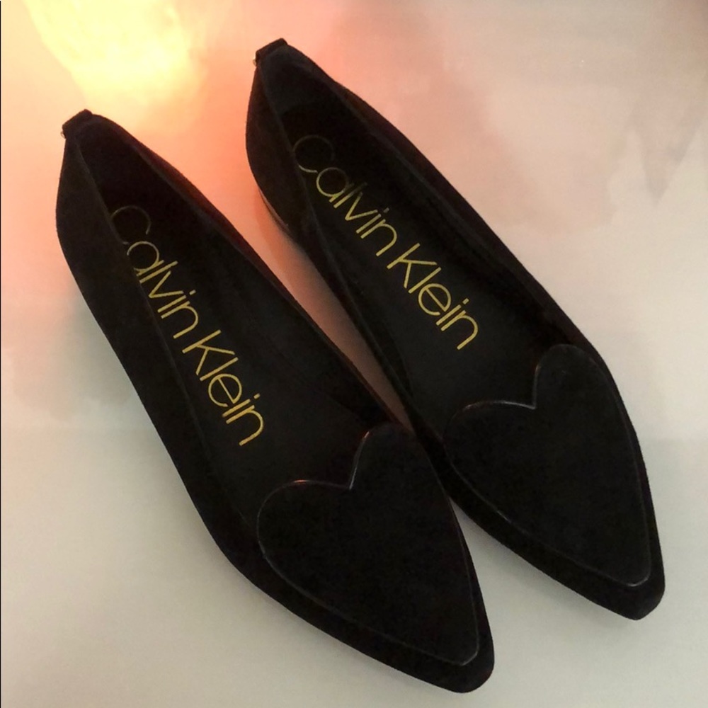 Calvin Klein Pointed Toe Suede Flats
